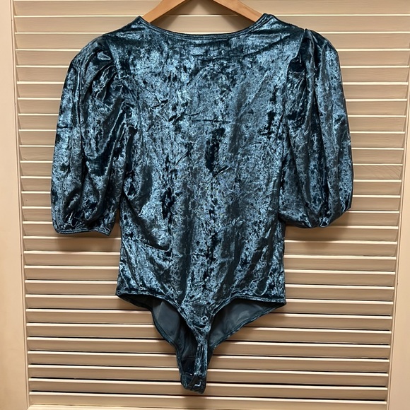 Free People Don’t You Wish Velvet Bodysuit in Deep Teal, Size X-Smal… - Picture 13 of 16